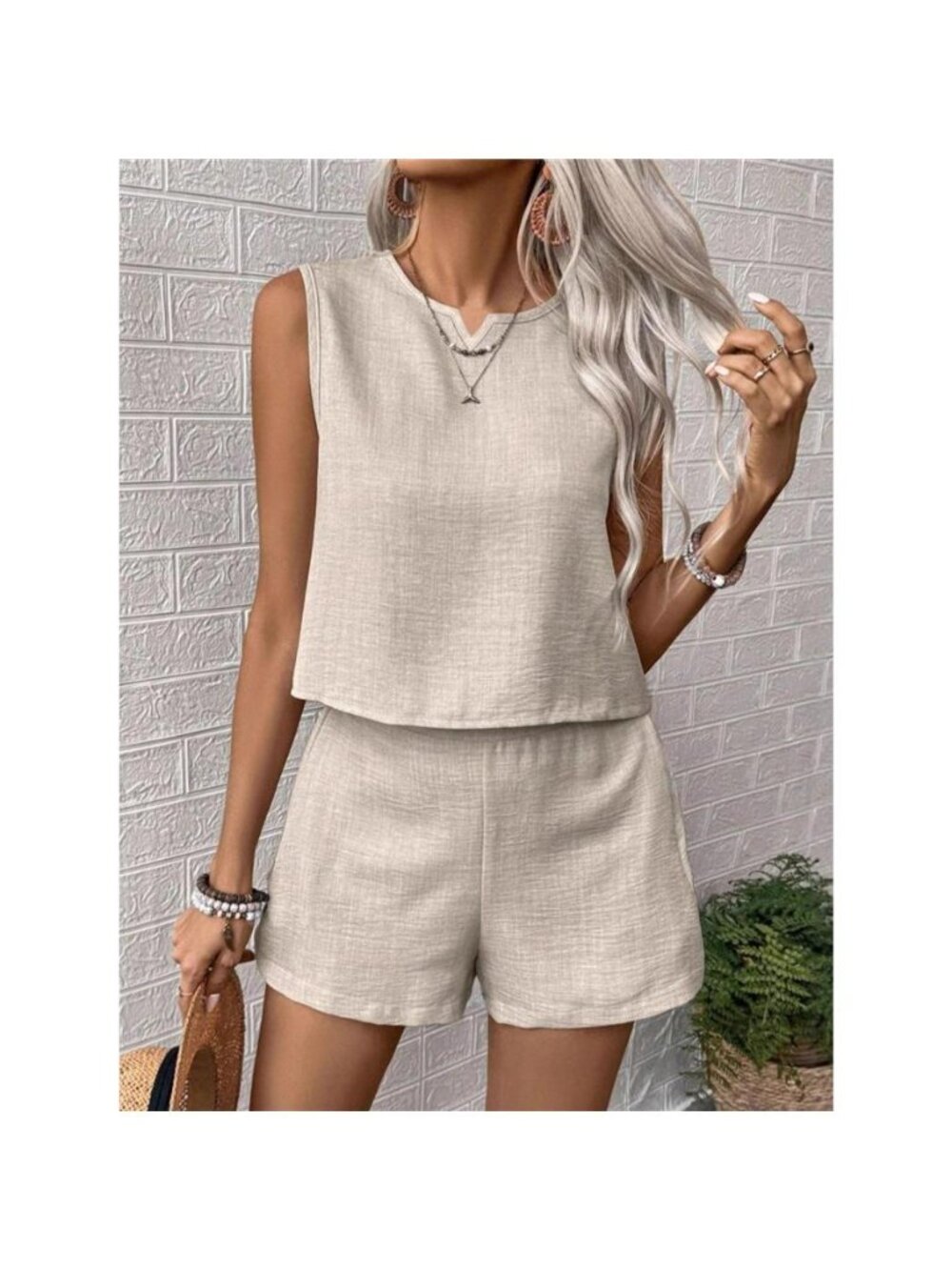 Sleeveless Top and Shorts Casual Set